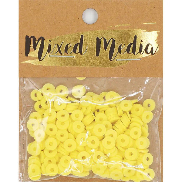Bright Yellow Poly Clay Heishi Beads